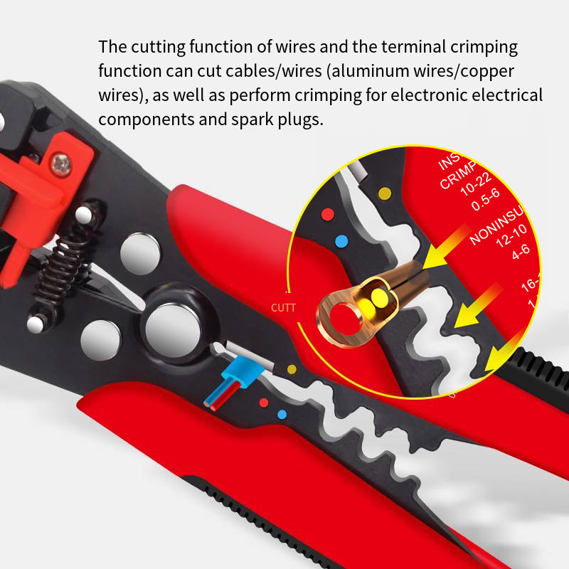 Herramienta de alambre profesional de electricista, cavo de pelacables, cortadora Cortadora automática de crimpado