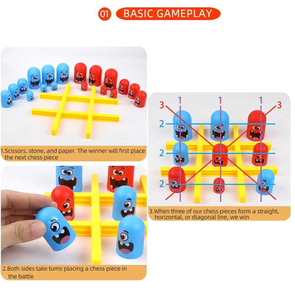 Grappige Tafel Bordspellen Tic Tac Toe Intellectuele Grote Eten Kleine Schaken Interactieve Multiplayer Party Games Speelgoed voor Kinderen Volwassen