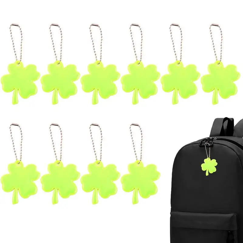 Ciondolo riflettente per zaino da 10 pezzi Ciondolo riflettente di sicurezza impermeabile Portachiavi di sicurezza con ornamento per borsa leggera