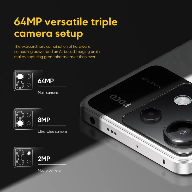 Poco X6 5G Global Version Leeuwebek ®   7s Gen 2 CrystalRes 120Hz FIow AMOLED 64MP drievoudige camera met OIS 67W turbo-opladen