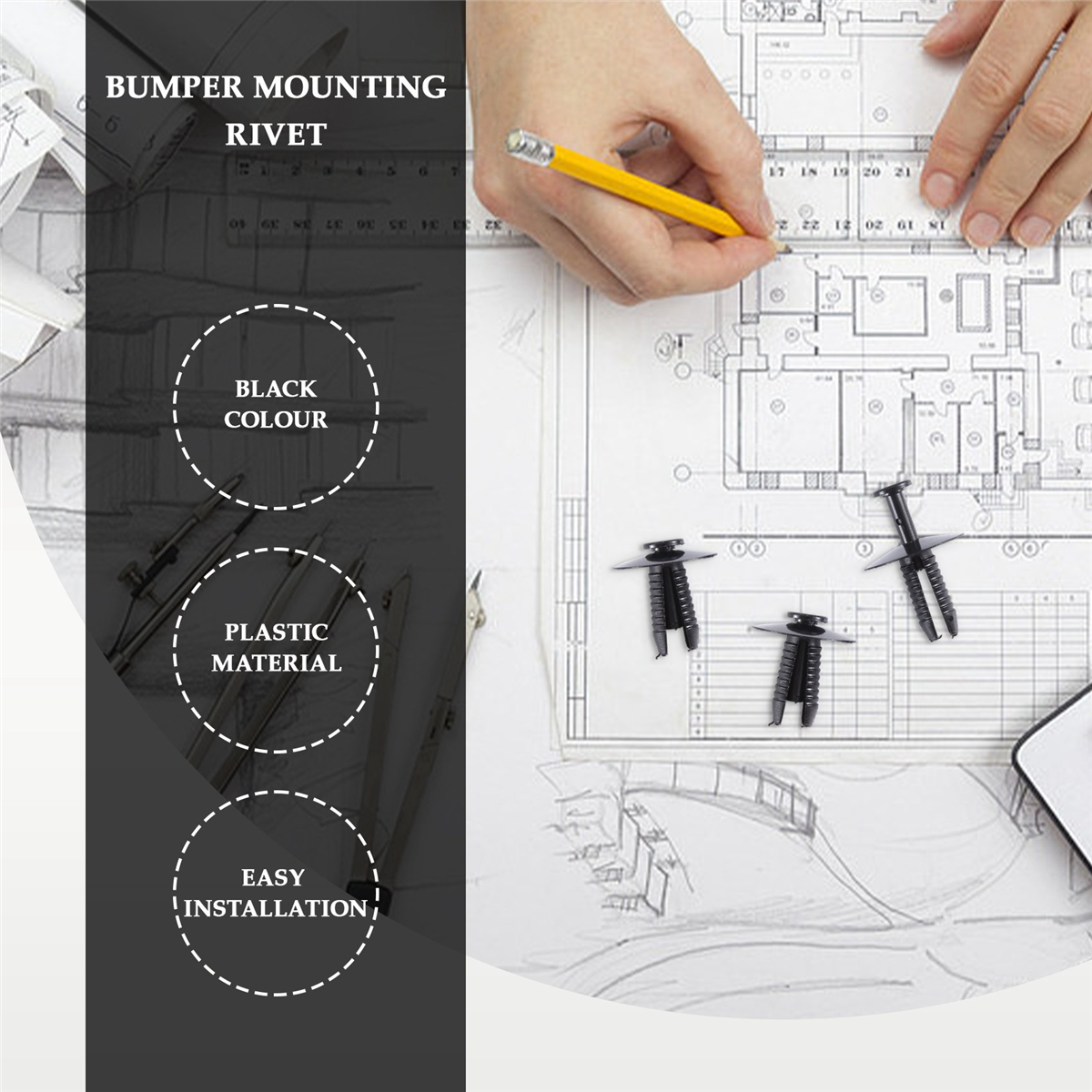 30pcs Plastic Bumper Mounting Rivet Body Trim Clip for BMW E30 E36 E46 E39 E38