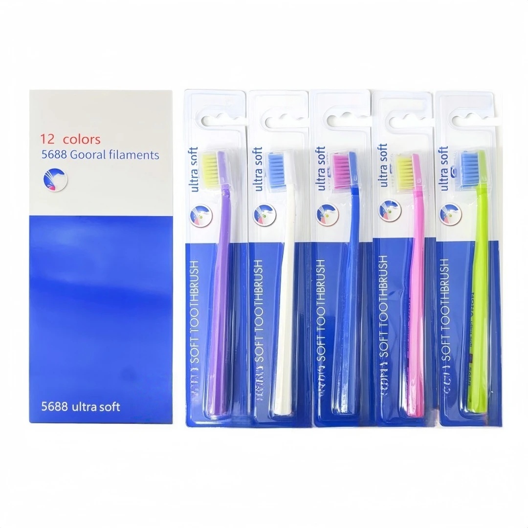 12pcs/Box Soft-Bristled Toothbrush Set for Adults with Tongue Cleaner Anti-Slip Handle Mixed Colors Dental Care Home Use