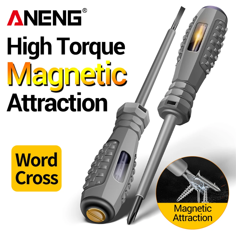 ANENG B04 Slotted/Phillips ไขควงหลอดนีออนตัวบ่งชี้ Non-Contact ฉนวนเครื่องทดสอบช่างไฟฟ้าเครื่องตรวจจับกระเป๋าปากกาเครื่องมือ