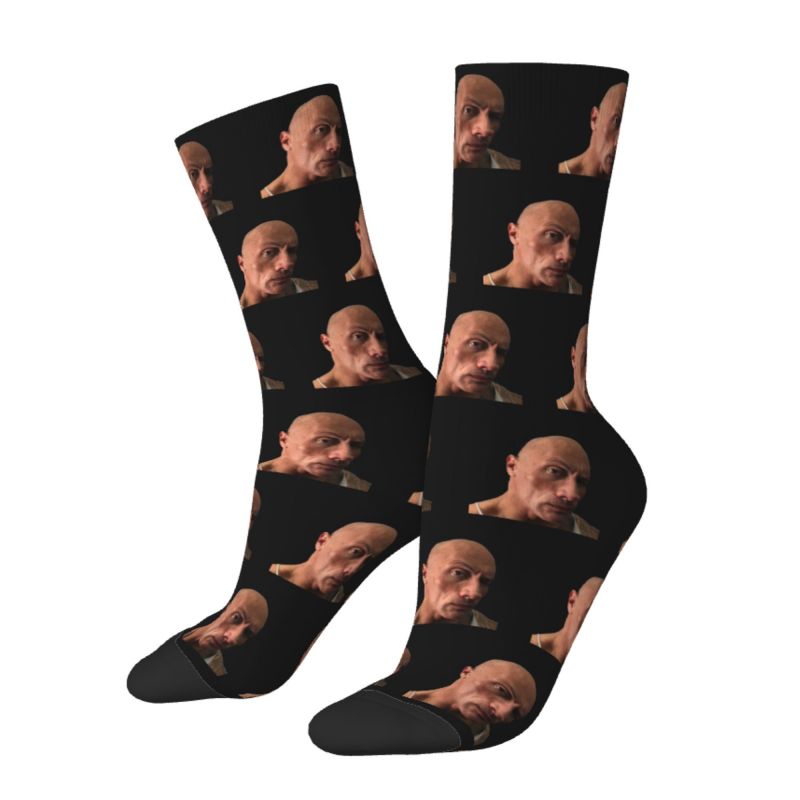Eyebrow Meme Dwayne The Rock Johnson Calcetines de vestir Calcetines cálidos de moda para hombres y mujeres