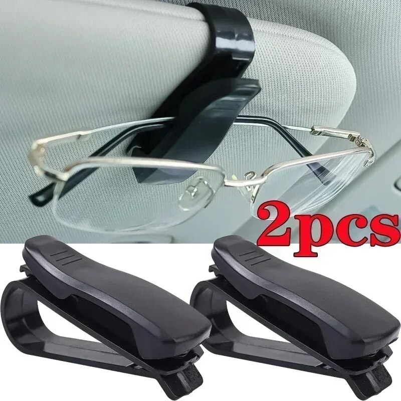 2PCS Universal Auto Auto Sonnenblende Gläser Box Sonnenbrille Clip Karte Ticket Halter Verschluss Stift Fall Brillen Clips Zubehör
