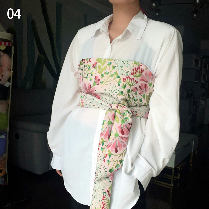 Brokatowy żakardowy szeroki pasek japońskie kimono Yukata Obi tkanina w pasie koszula dekoracja sukni elegancki gorset owinięty w klatce piersiowej Cummerbund