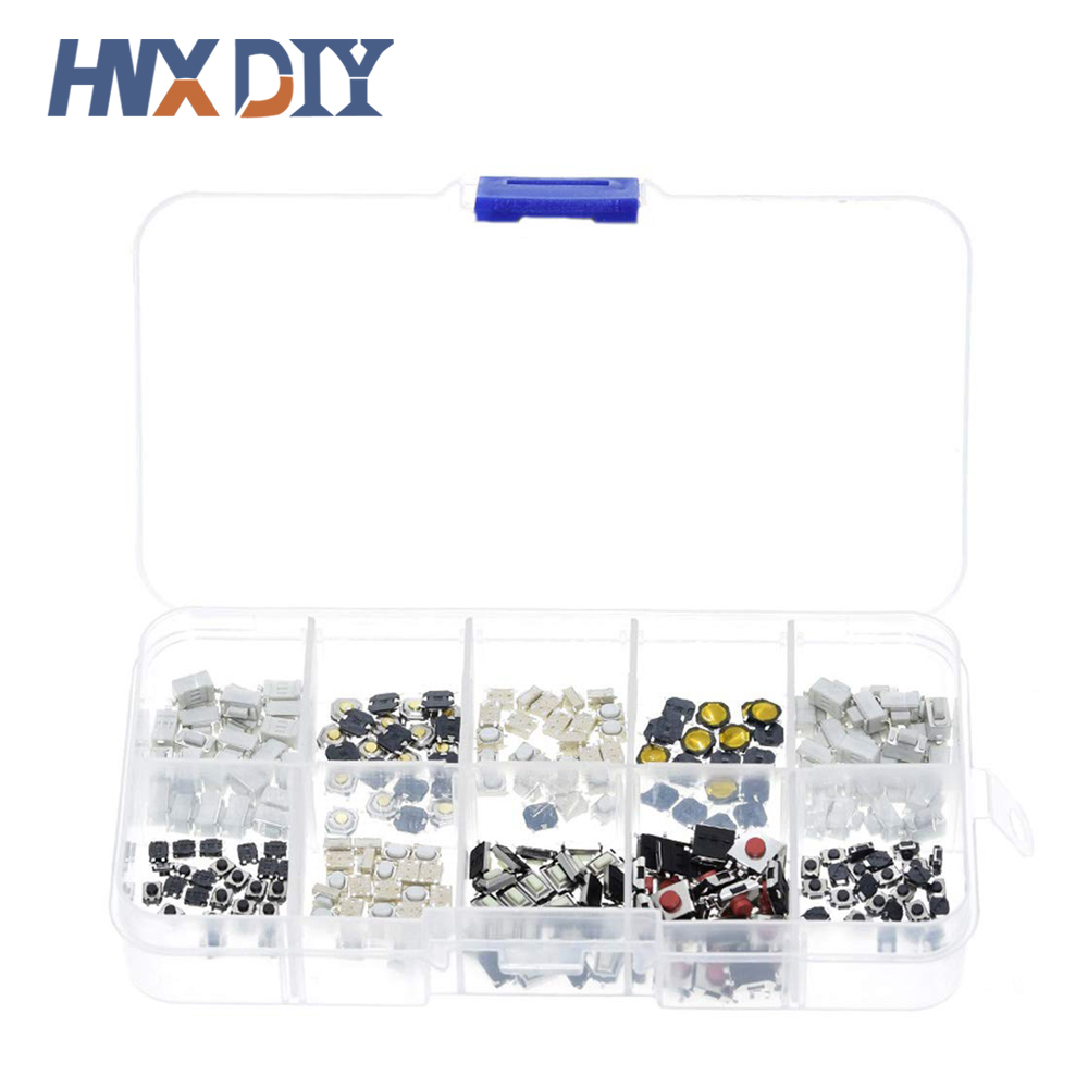 250 Teile/schachtel 10 Modell SMD Tactile Push Button Switch Kit Auto Fernbedienung Tablet Micro Momentary Schlüssel Touch Schalter Sortiment set