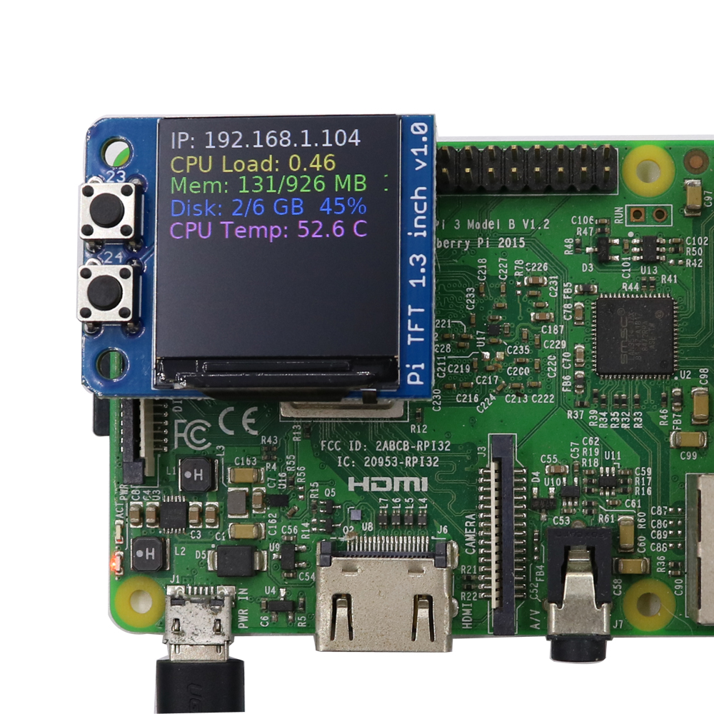 Raspberry monitor Mini PI TFT DA, 1,3 дюймовый ISP-дисплей, HD-экран, специальная ручка для raspberry pie