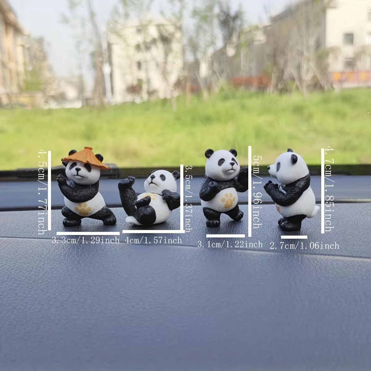 4 teile/satz Panda Design Auto Ornamente Auto Center Konsole Ornamente Büro Schreibtisch Ornamente Kleine Auto Innen Dekoration