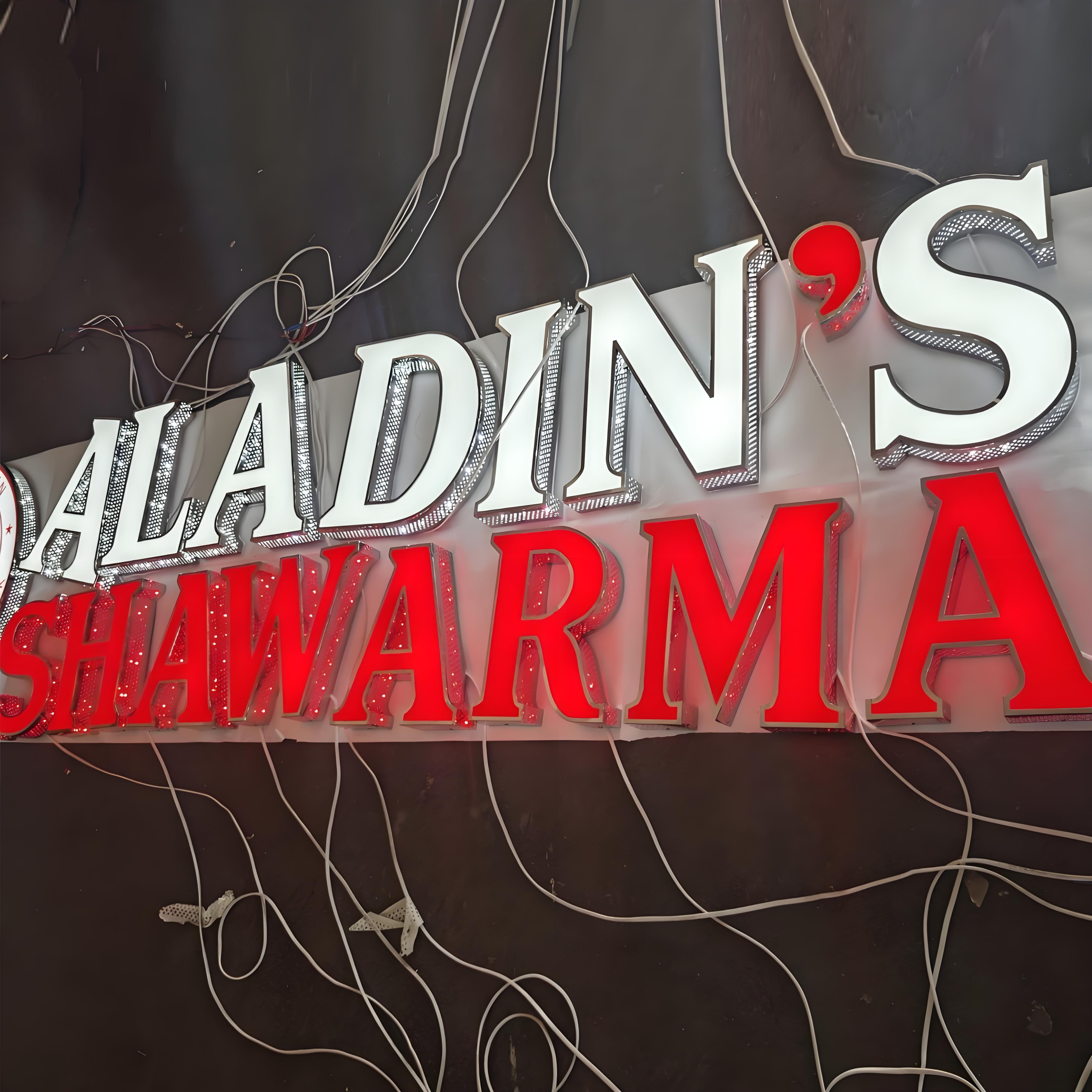 Custom Made กลางแจ้ง 3D LED Sign Shopfront Big LED ช่องตัวอักษร Luminous อะคริลิคป้ายธุรกิจ