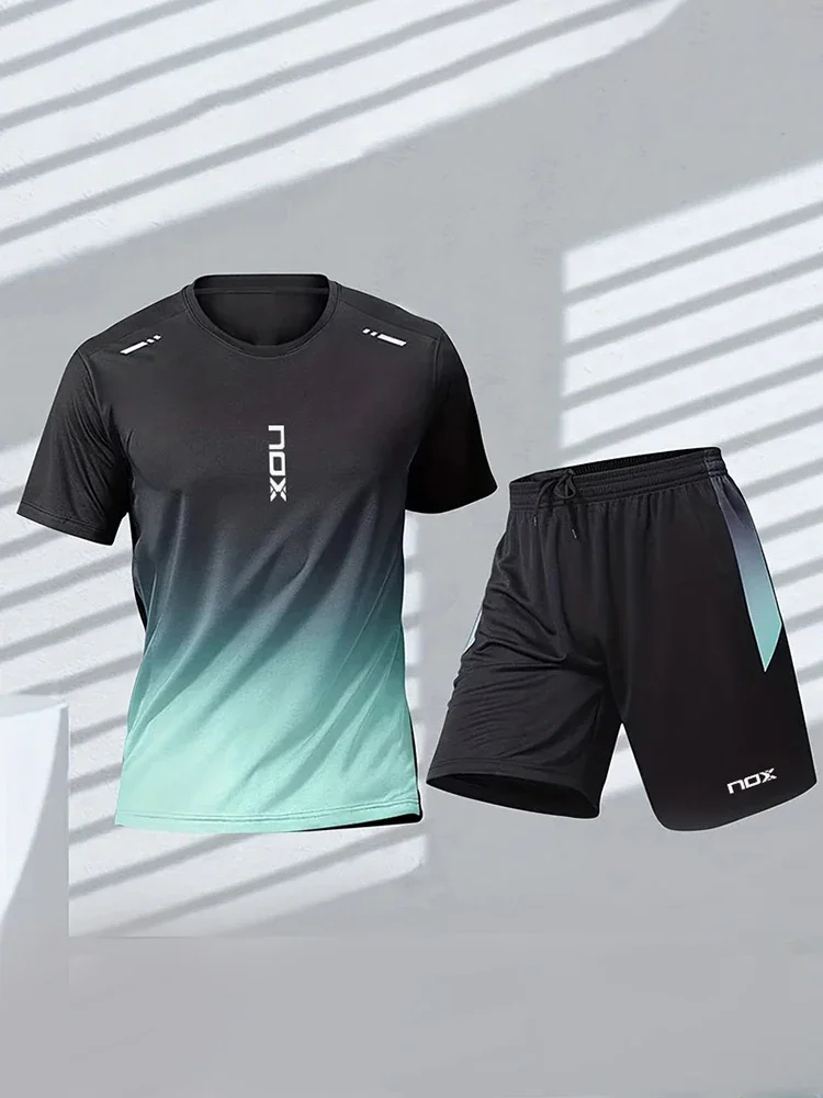 2024Nox ชายเทนนิสกีฬาเสื้อยืดและกางเกงขาสั้นหลวมชุดสบายฟุตบอลกีฬากางเกงขาสั้นฤดูร้อนผู้ชายแบดมินตันการฝึกอบรมสวมใส่