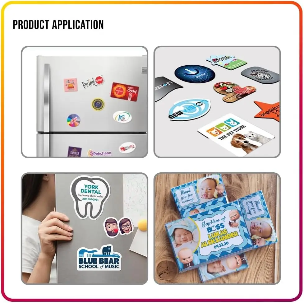 Magnetic Sheets with Adhesive Backing, 10 Pack 5"x7" Picture Size, Photo Magnets for Refrigerator, Sticky Magnet Sheet