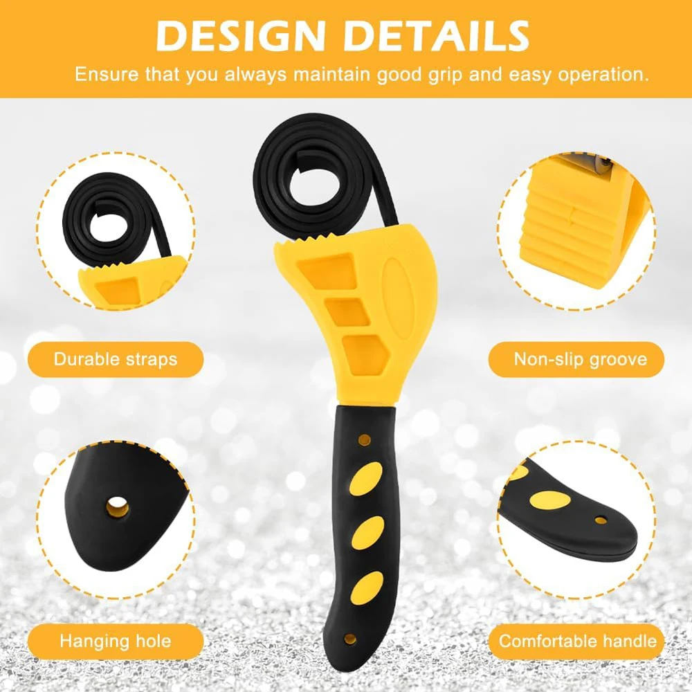 Llave de correa ajustable, llave de correa de 6 pulgadas para plomería, llave de correa de goma, llave de tubo de filtro de aceite de agua para fontaneros