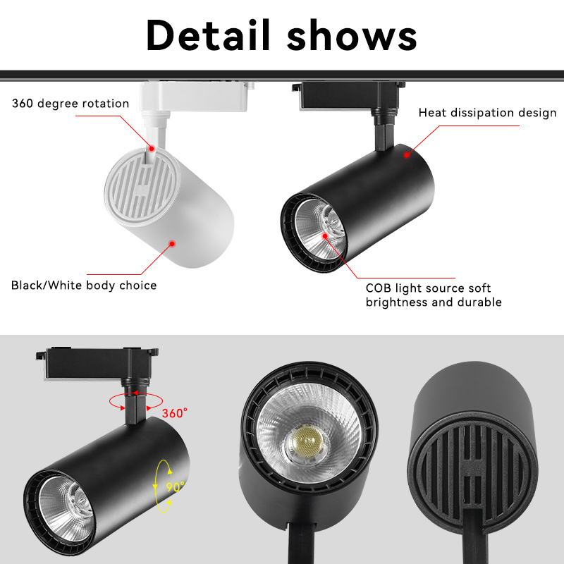 Conjunto completo de lámpara de pista Led de 220V, sistema de iluminación de riel, lámpara de pista de techo COB de 20/40W para tienda de ropa, sala de estar y hogar