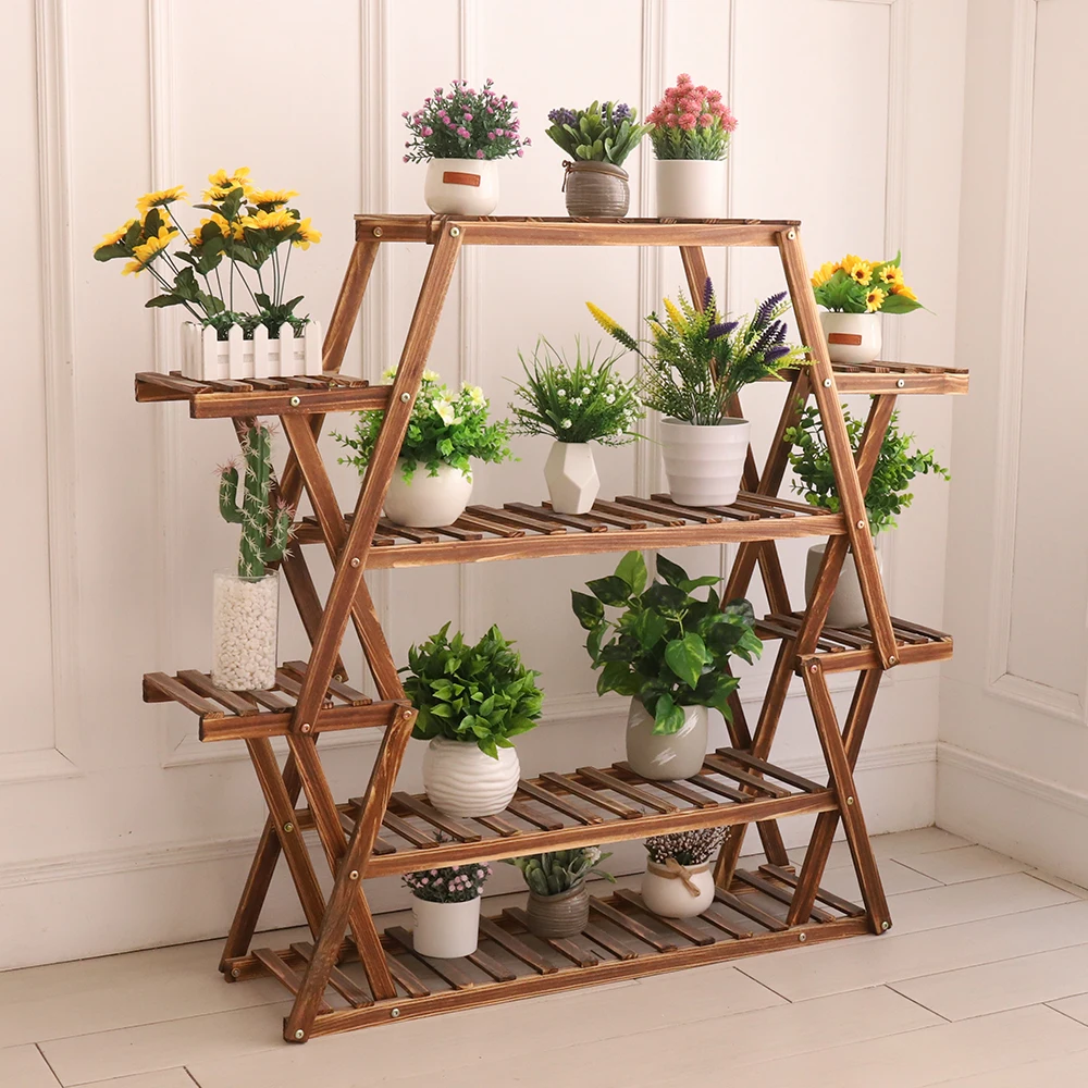 Scaffale per bonsai con supporto per piante in legno a più livelli extra large per interni ed esterni