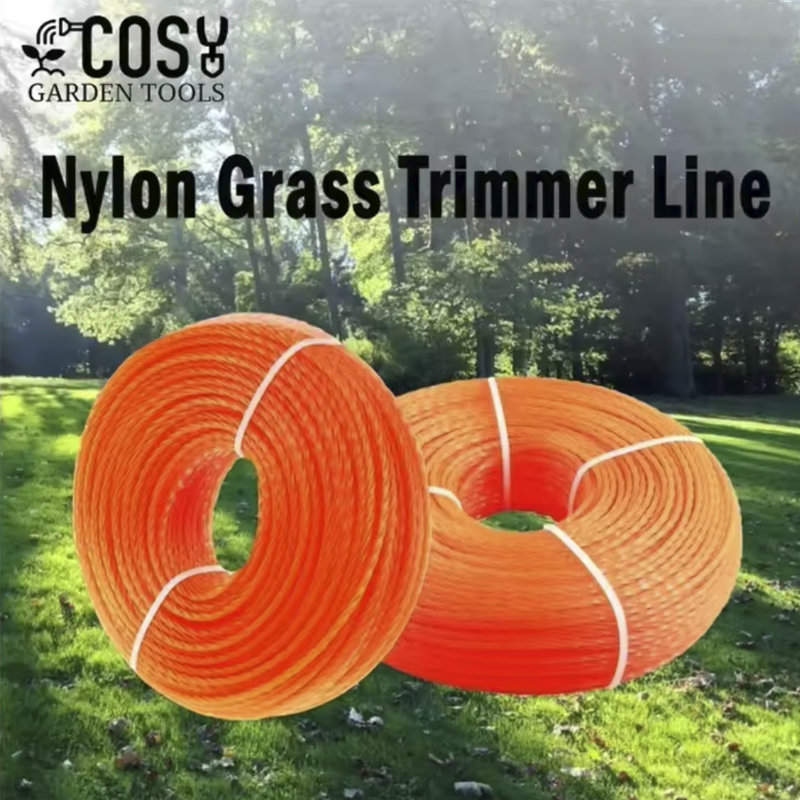 2.4/2.7/3.0/3.5/4.0mm * 100m carretel linha de corte de gramado náilon distorção quadrada espiral cortador de escova corda cortador de grama cabeça acessório