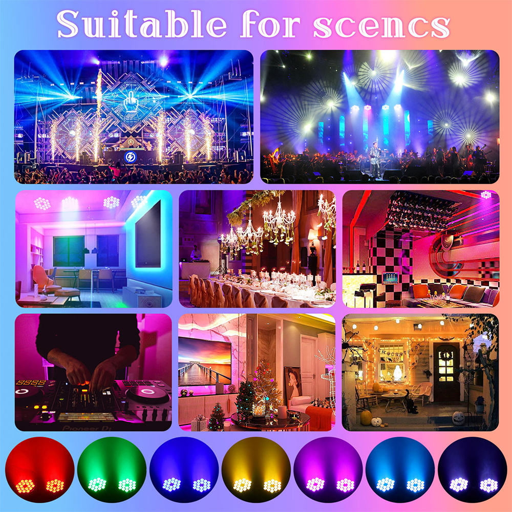 Yiflamefly 18 LED Par Light 200W LED Stage Light 4 w 1 RGBW Stage Lighting Spotlight Par Spotlight z DMX512 i 8 kanałami