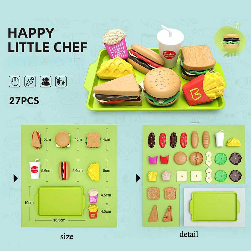 Mini zabawka kuchenna dla dzieci udawaj zagraj w symulowane jedzenie Hamburger Cookie Miniaturowe akcesoria dla dzieci Dziewczyna Prezent edukacyjny