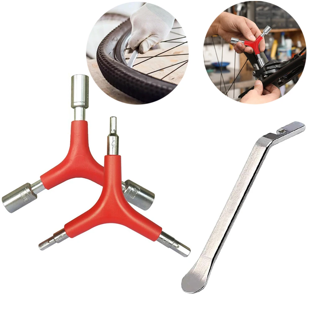 Set di chiavi a 3 vie a forma di Y 4/5/6mm, barra di leva per pneumatici per bicicletta, chiave interna tipo Y cromata chiave dinamometrica per bici portatile 8/9/10mm