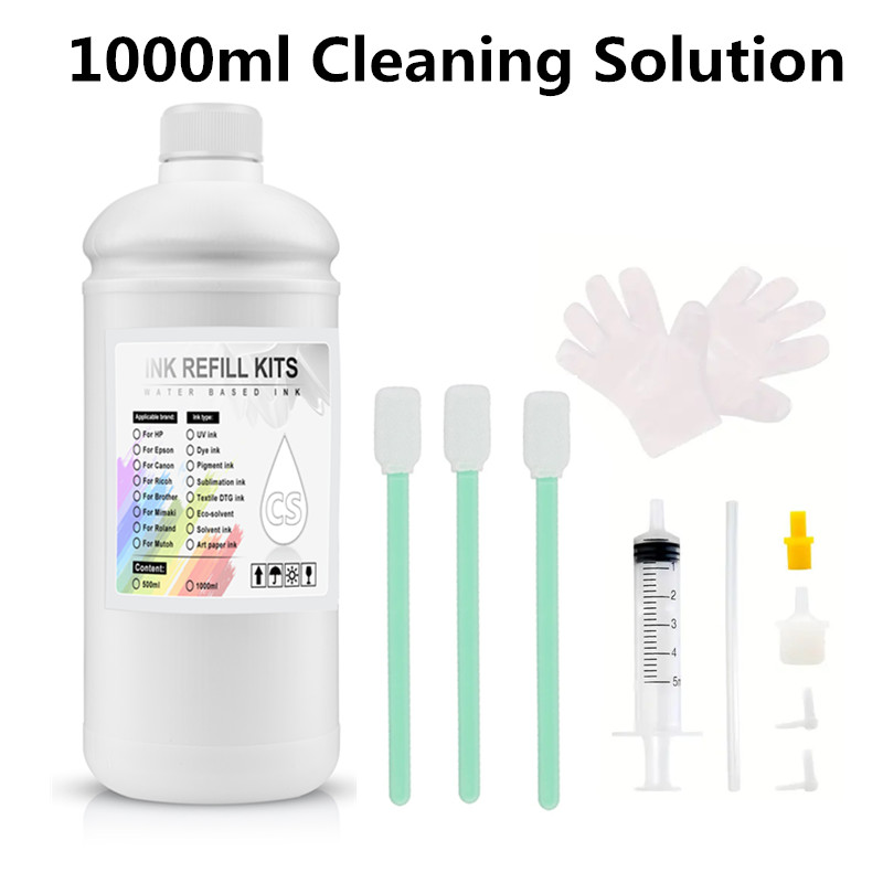 100 ml Reinigungsflüssigkeitsset für Epson HP Canon Brother Tintenstrahldrucker, Reinigungslösung für Farbstoffpigment, Sublimationstinte, Hellrosa