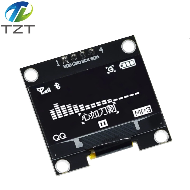 1.3 polegada oled iic serial branco módulo de exibição oled 128x64 i2c ssd1306 12864 placa tela lcd vdd gnd sck sda para arduino preto