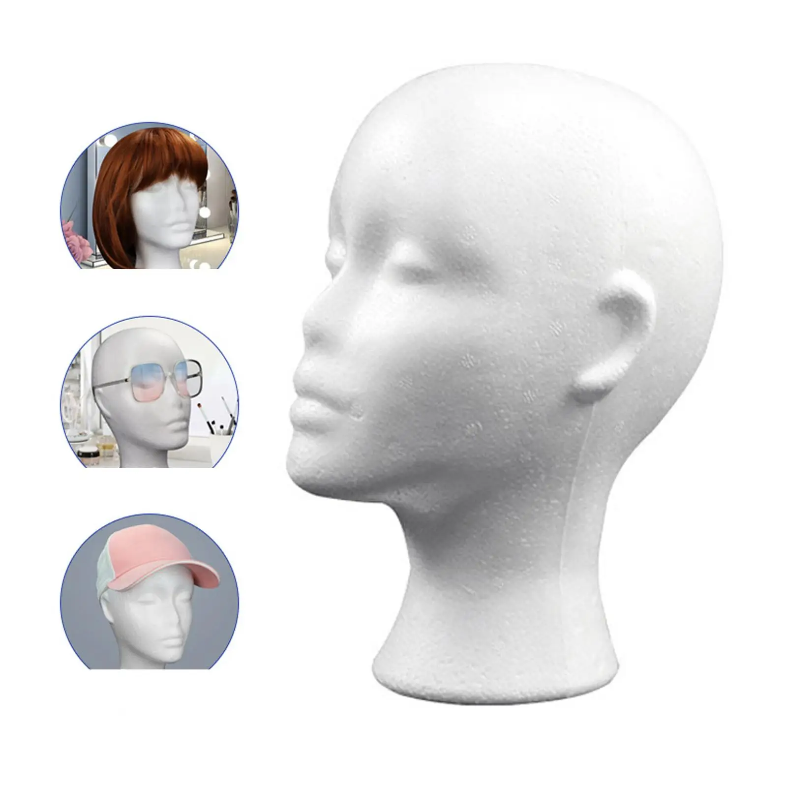 หญิง Styrofoam Mannequin Manikin HEAD รุ่นโฟมวิกผมแว่นตา