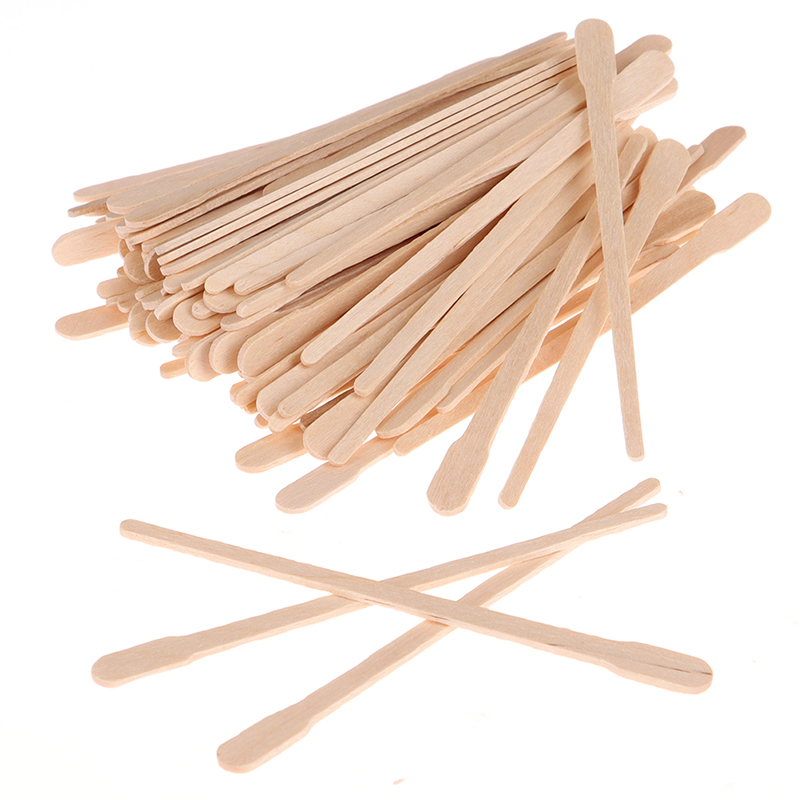 100Pcs Woman Wax Waxing Sticks Beauty Toiletry Kits Wood Tongue Depressor Spatula Disposable Wooden Body Hair Removal Sticks