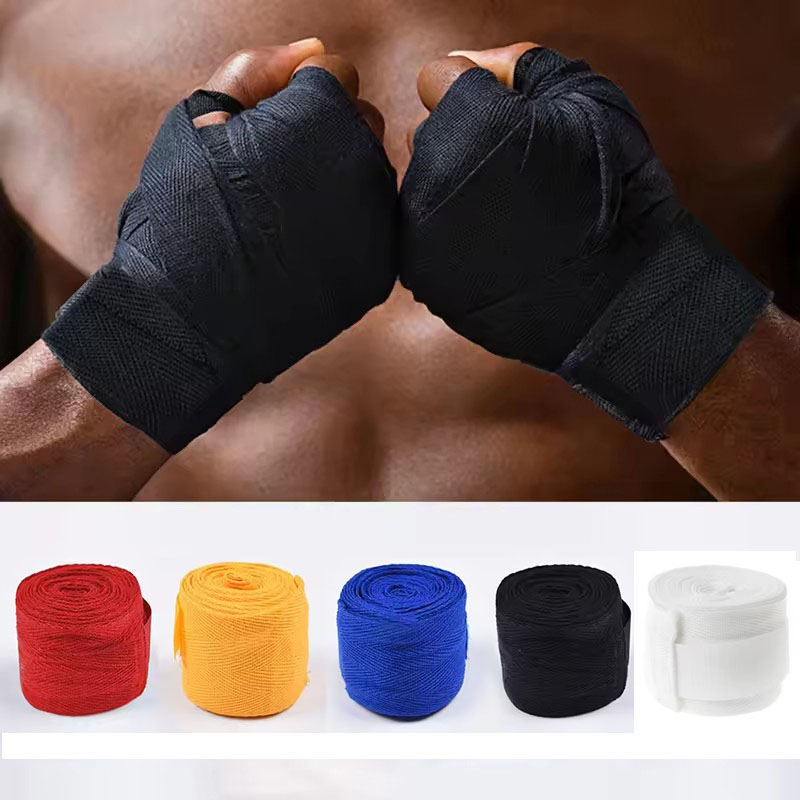 2PCS 1.5/2/3/5M มวยการฝึกอบรมผ้าพันแผลผ้าฝ้ายกีฬาผ้าพันแผล Sanda Kick Boxing Mma ถุงมือ Wraps เข็มขัดมวยกีฬาสายคล้อง