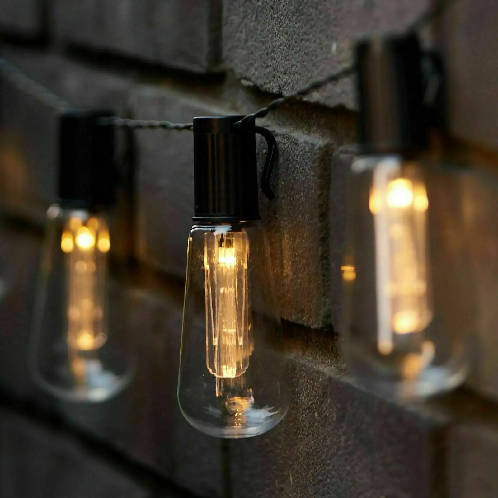 LED พลังงานแสงอาทิตย์ String Light กลางแจ้ง IP65 กันน้ําตกแต่งคริสต์มาส 10-30 หลอดไฟ Retro Camping Garland Garden Party โคมไฟนางฟ้า