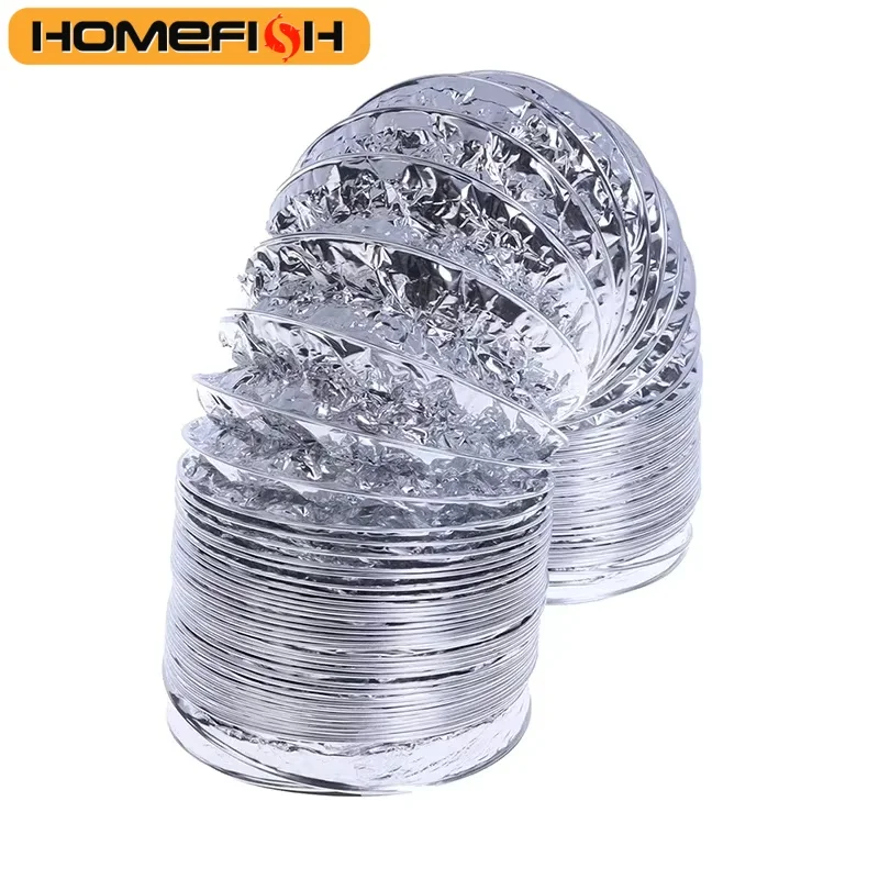Nuovo 4 pollici 100mm Tubo di ventilazione Tubo di alluminio PVC Tubo di ventilazione dell'aria Tubo flessibile Condotto di scarico 3/2M Sistema d'aria Vent Bathroo