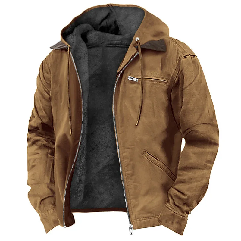 Americano europeu nova moda masculina casual na moda cor sólida zíper simples algodão acolchoado jaqueta masculina casacos soltos parkas roupas
