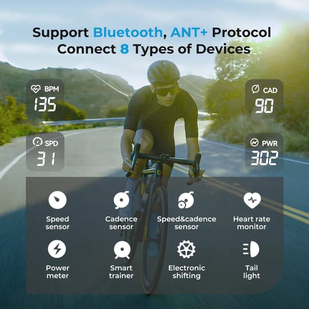 GEOID CC600 velocímetro inalámbrico para ordenador de bicicleta inteligente con WIFI automático ant odómetro IPX7 sistema de navegación para bicicleta