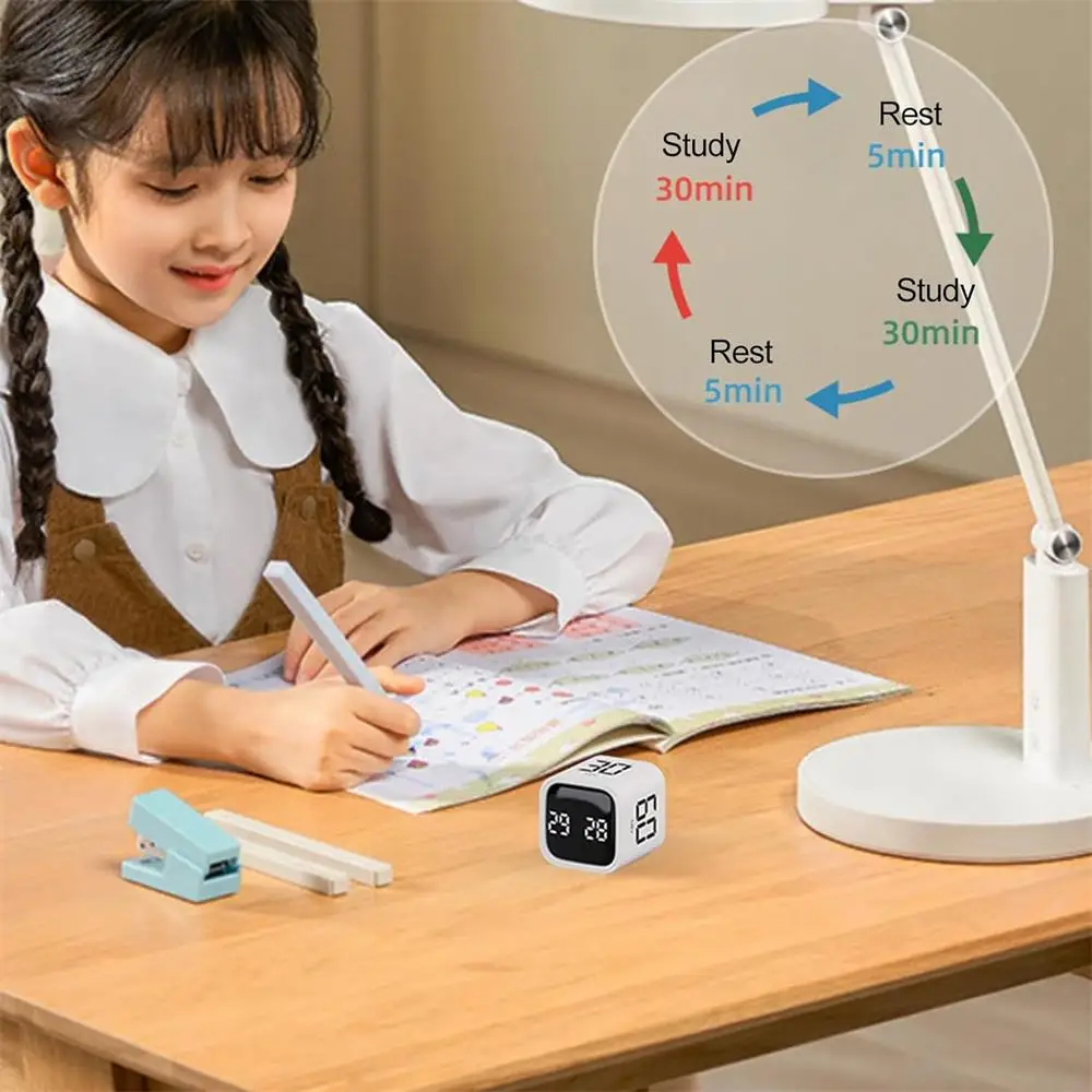 Produttività Cube Timer sensore di gravità Flipping Display a LED 4 Preset Time Dual Modes conto alla rovescia studio di cottura Mini Timer digitale