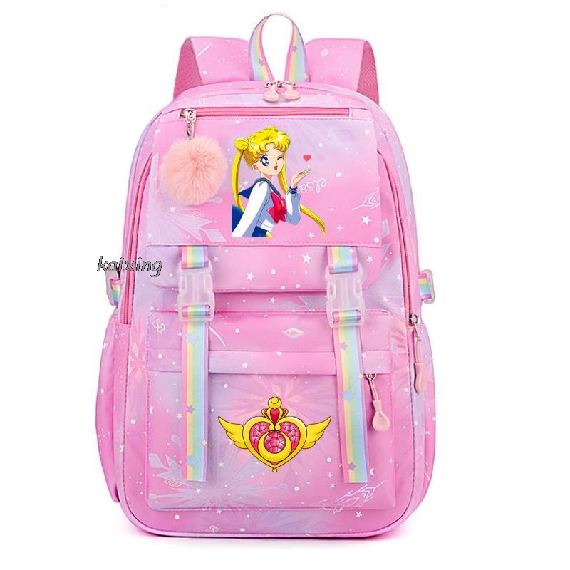 Fashion Sailor Moons Backpack for Girls Boys Student Teenager Child Rucksack Women Cute Casual School Bags Kids Birthday Gift