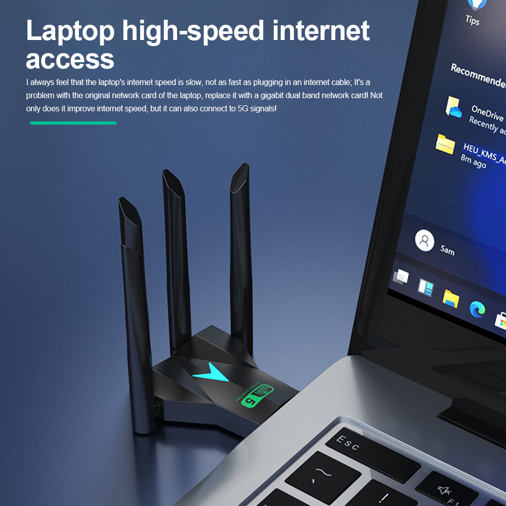 USB Wi-Fi адаптер, 1300 Мбит/с, 2,4 ГГц, 5 ГГц