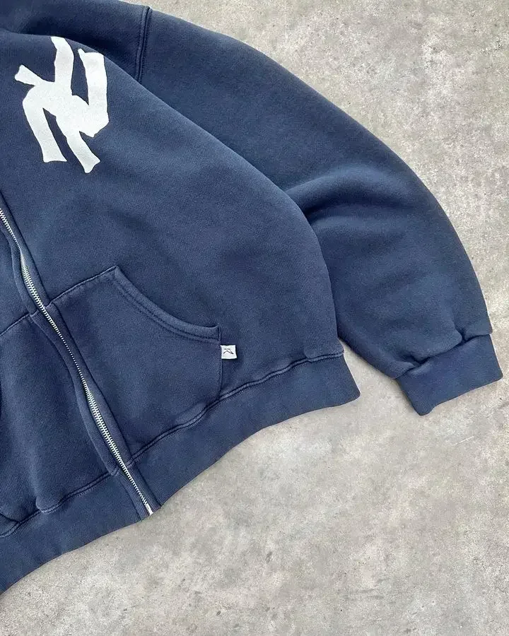Y2k harajuku moda carta padrão impresso moletom com capuz hip capuz casual solto masculino e feminino oversized moletom com zíper