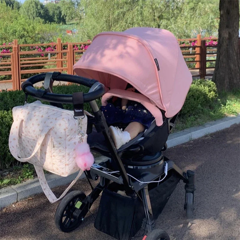 Bolsa de armazenamento para mamãe, bolsa de ombro multifuncional, moda algodão acolchoado, floral, portátil, leve, bolsa crossbody