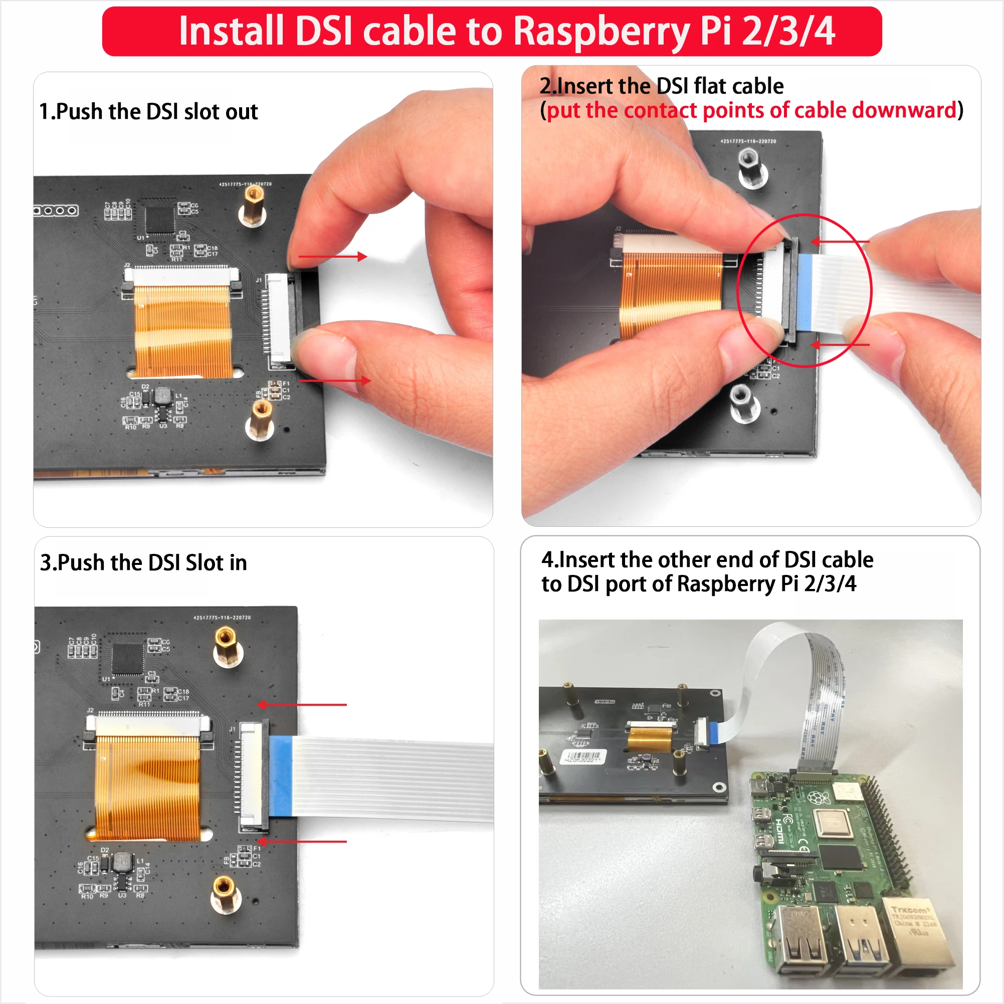 OSOYOO Monitor LCD touch screen capacitivo RPi5 DSI da 5 pollici per Raspberry Pi 5 4 2 3 3B+