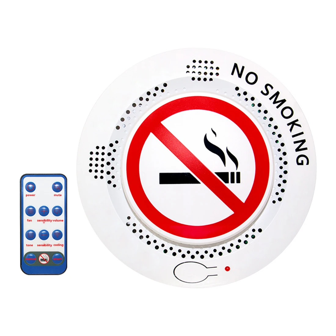 Detector de cigarrillos 2 en 1 con control remoto, alarma de vapeo y PM2.5 con recordatorio de voz, protector de control de tabaco ambiental