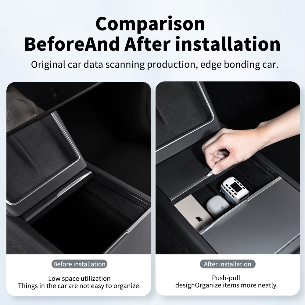 YZ Für Tesla Modell 3Y Highland Juniper 2021-2025 Lagerung Box Mittelarmlehne Versteckte Box Tasse Halter Organizer auto Zubehör