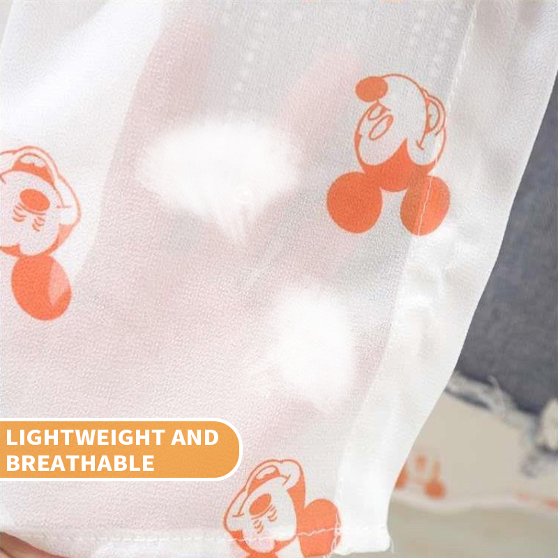 Blusa de Mickey Mouse para mujer, camisa de manga larga para mujer, camisas de playa, ropa de verano de dibujos animados Kawaii de Disney, Top informal para cubrir