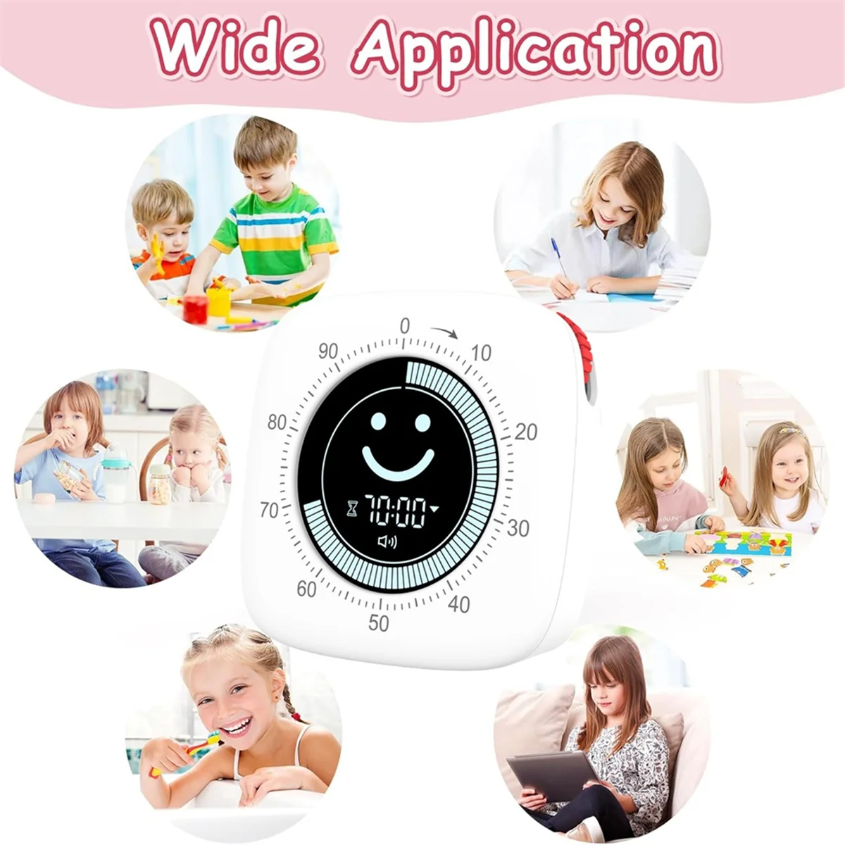 A72P Timer, Digital , Magnetic Kitchen Timer for Cooking, Pomodoro for Classroom,Visual Desk Timer