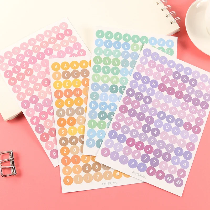 4 Tấm Bảng Chữ Cái Miếng Dán Kawaii Đồ Văn Phòng Phẩm Miếng Dán DIY Thêu Sò Lập Kế Hoạch Xách Tay Tạp Chí Trang Trí Vật Dụng Văn Phòng