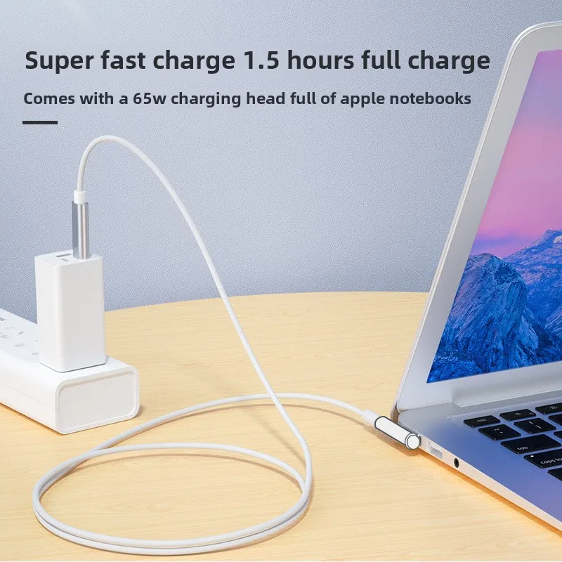 Кабель для быстрой зарядки Type-C к Magsafe 1 MacBook с магнитной L-образной головкой для MacBook Air/Pro 65 Вт 100 Вт