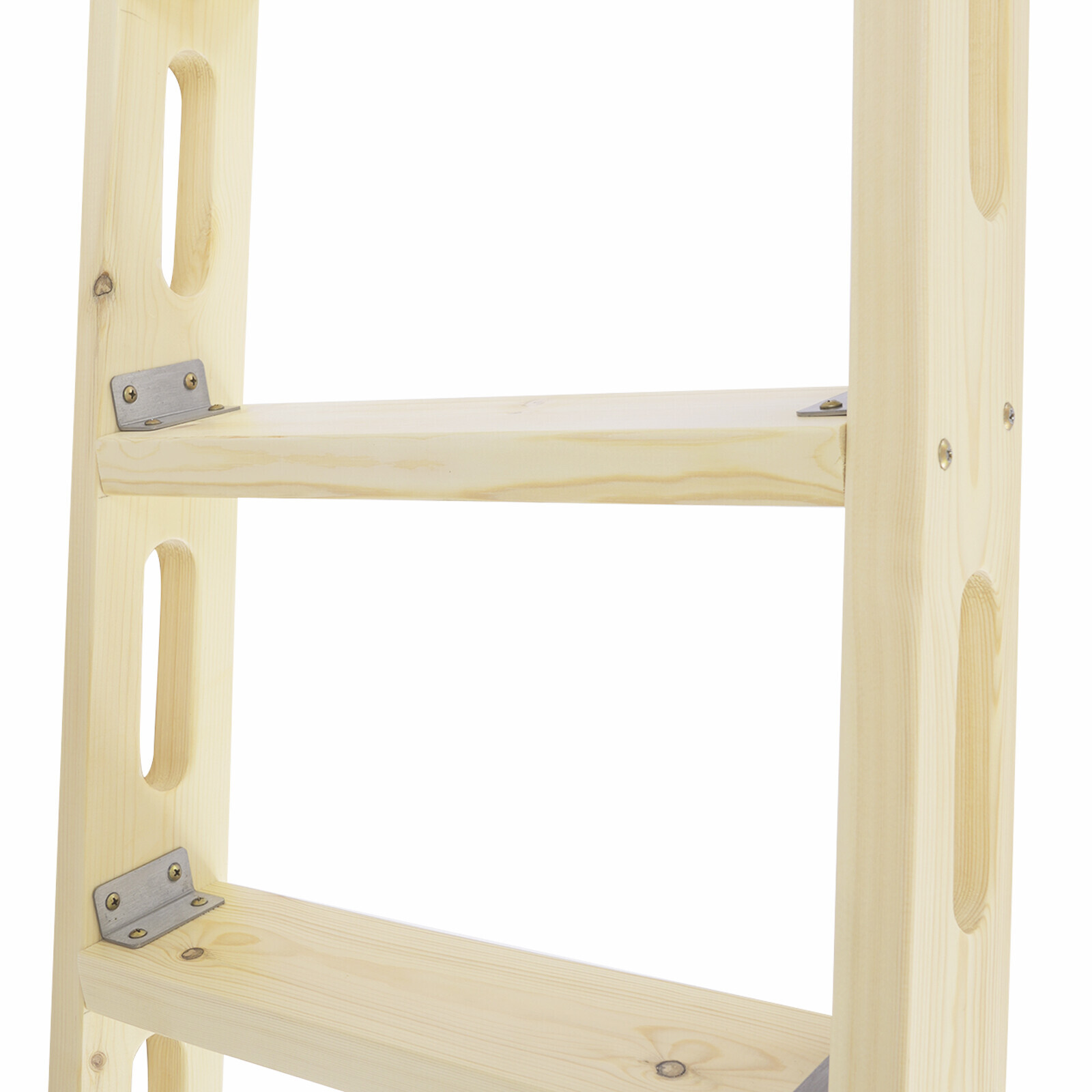 Reach New Heights Safely! 5-Step Wooden Ladder with 100kg Load, Perfect for Household Tasks