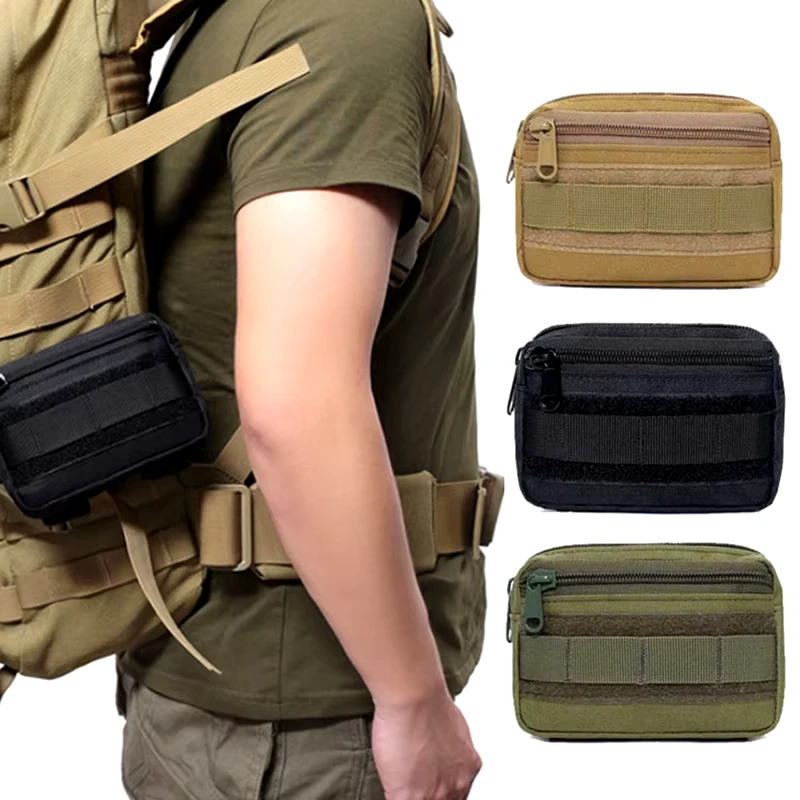 Double Layer Military EDC Pack Men Tactical Molle Waist Belt Oxford Hip Pouch Fanny Pack Camping Hunting Accessories Utility Bag