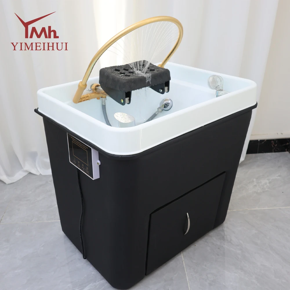 Cabeça spa shampoo cadeira cabeleireiro pia vapor portátil cadeira de lavagem de cabelo equipamento de salão de terapia de água