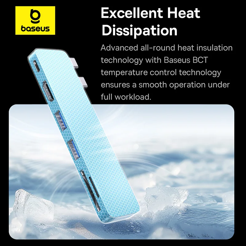 Baseus Dual USB-C Hub to HDMI-совместимый 4K 30 Гц для Thunderbolt 3/4 40 Гбит/с USB 3.0 Type C HUB SD TF для MacBook Pro Air USB Hub
