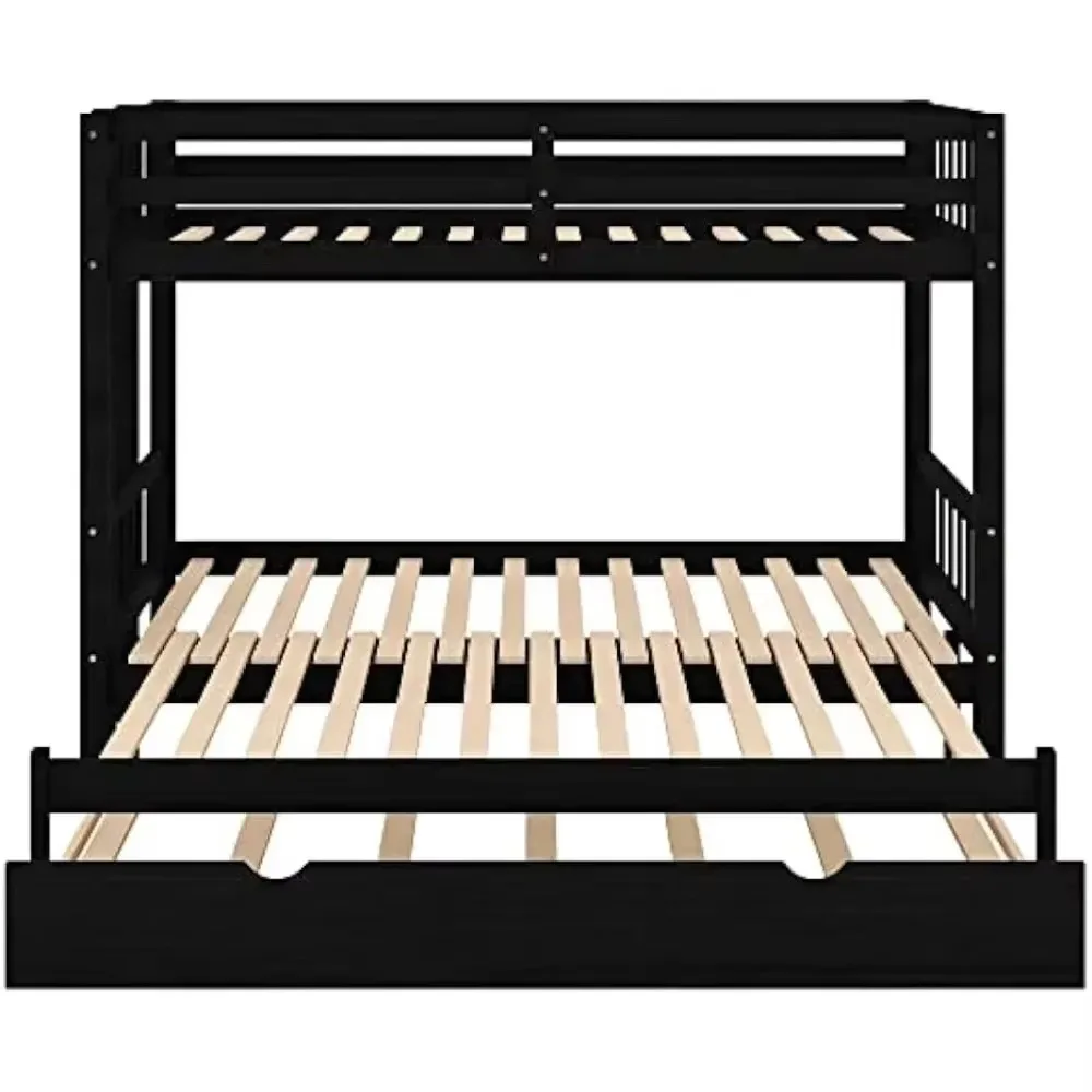 Bunk Beds Twin Over Twin/King with Trundle, Twin Over Pull-Out Bunk Bed, Extendable Bunk Beds Bed Bases & Frames