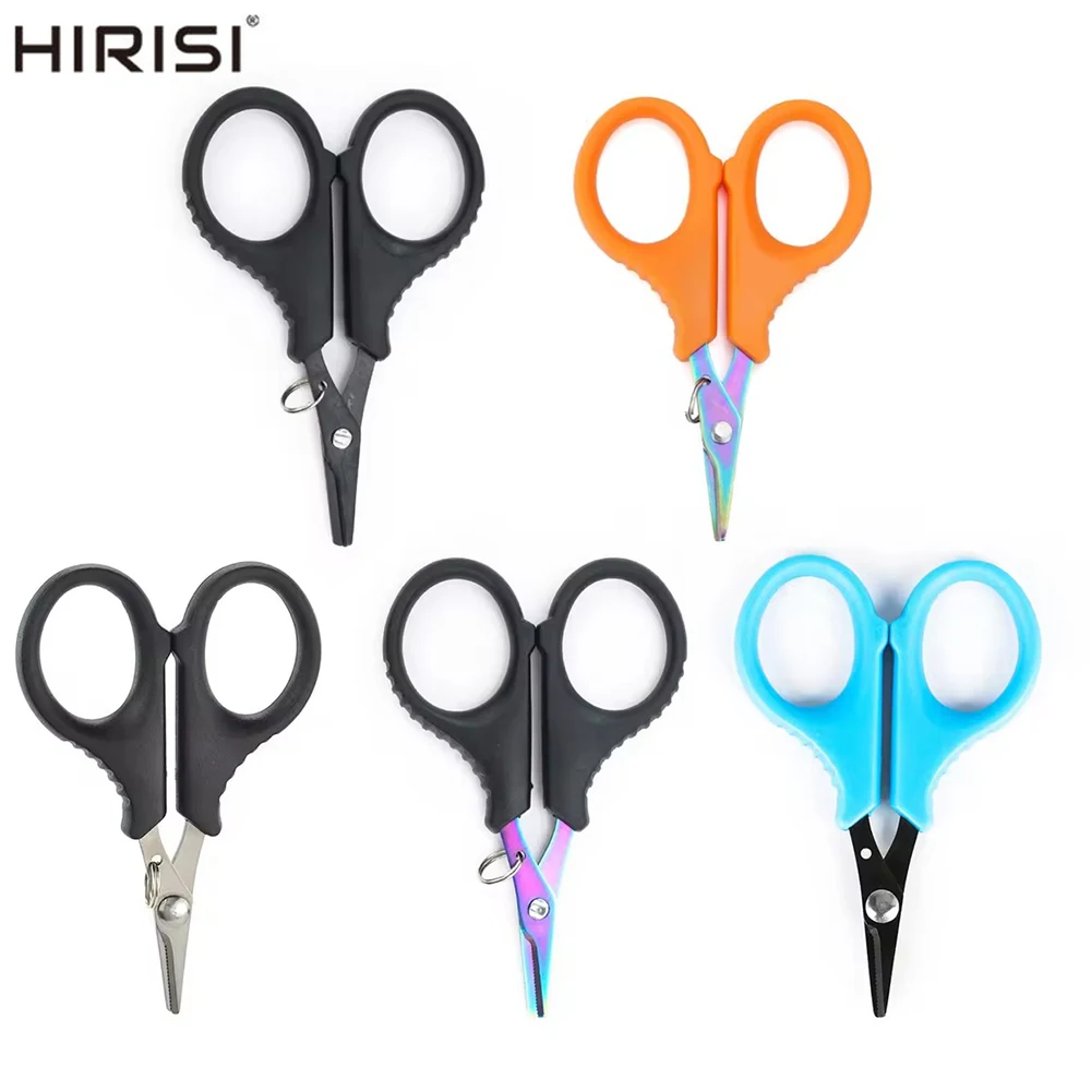 Hirisi-tijeras de pesca de acero inoxidable, alicates de tijera portátiles, corte de línea de PE, cortador de línea trenzada, accesorios de herramientas de pesca